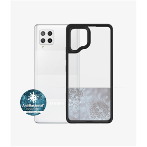 PanzerGlass | Clear Case | Samsung | Galaxy A42 5G | Hardened glass | Black AB | Case Friendly;  More than 19% better protecting performance; Plastic frame surrounding rear cameras; Tempered anti-aging glass back;  Works w. wireless charging; Honeycomb pa