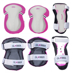 GLOBBER elbow and knee pads PROTECTIVE JUNIOR  DEEP PINK XS RANGE B ( 25-50KG ),541-110 Globber