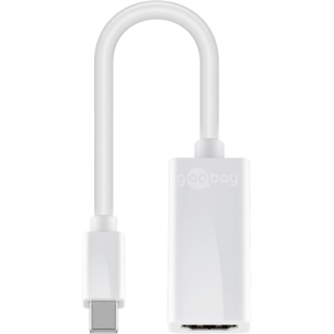 Goobay | White | Mini DisplayPort/HDMI adapter cable 1.1 | 51729 | Mini DisplayPort male | HDMI female (Type A)