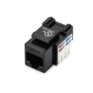 Digitus | Class E CAT 6 Keystone Jack | DN-93601 | Unshielded RJ45 to LSA | Black | Cable installation via LSA strips, color coded according to EIA/TIA 568 A & B; The Cat 6 keystone module supports transmission speeds of up to 1 GBit/s & 250 MHz in connec