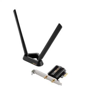 Asus | Tri Band PCI-E WiFi 6E | PCE-AXE59BT | 802.11ax | 574/2402/2042574/2402/2042 Mbit/s | Mbit/s | Ethernet LAN (RJ-45) ports | Mesh Support No | MU-MiMO No | No mobile broadband | Antenna type | 36 month(s)