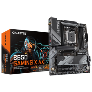 Gigabyte | B650 GAMING X AX 1.X M/B | Processor family AMD | Processor socket AM5 | DDR5 DIMM | Memory slots 4 | Supported hard disk drive interfaces 	SATA, M.2 | Number of SATA connectors 4 | Chipset B650 | ATX