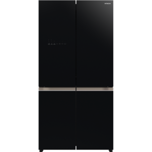 Hitachi | Refrigerator with Vacuum compartment | R-WB640VRU0-1 (GBK) | Energy efficiency class E | Free standing | Side by side | Height 184 cm | No Frost system | Fridge net capacity 372 L | Freezer net capacity 197 L | Display | 41 dB | Glass Black