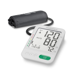 Medisana | Voice  Blood Pressure Monitor | BU 586 | Memory function | Number of users 2 user(s) | Memory capacity 	120 memory slots | White | 4 | Voice output in national language selectable: DE, GB, NL, FR, IT, TR. Blood pressure classification – classif