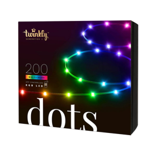 Twinkly Dots Smart LED Lights 60 RGB (Multicolor), USB Powered, 3m, Black Twinkly | Dots Smart LED Lights 60 RGB (Multicolor), USB Powered, 3m, Black | RGB – 16M+ colors