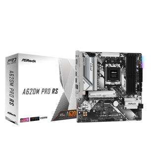 ASRock | A620M PRO RS | Processor family AMD | Processor socket AM5 | DDR5 DIMM | Supported hard disk drive interfaces SATA, M.2 | Number of SATA connectors 4