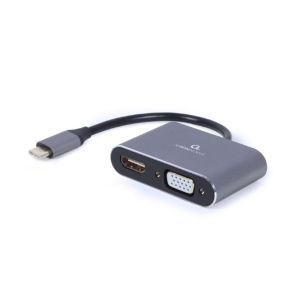 I/O ADAPTER USB-C TO HDMI/VGA/A-USB3C-HDMIVGA-01 GEMBIRD