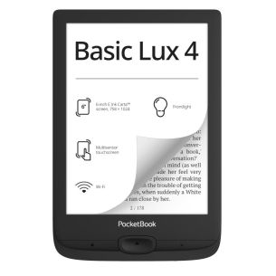 E-Reader | POCKETBOOK | Basic Lux 4 | 6" | 1024x758 | 1xUSB-C | Micro SD | Wireless LAN | Black | PB618-P-WW