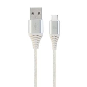 CABLE USB-C 1M SILVER/WHITE/CC-USB2B-AMCM-1M-BW2 GEMBIRD