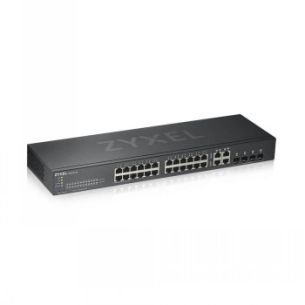 ZYXEL GS1920-24V2, 28 PORT SMART MANAGED SWITCH 24X GIGABIT COPPER AND 4X GIGABIT DUAL PERS., HYBRID MODE, STANDALONE OR NEBULAFLEX CLOUD