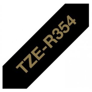 BROTHER TZE-R354 -SATIININAUHA – KULLANVÄRINEN TEKSTI MUSTALLA NAUHALLA, LEVEYS 24 MM