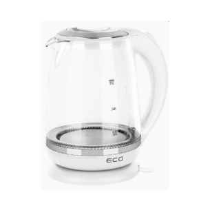 ECG Electric kettle RK 2020 White Glass, 2 L, 360° base with power cord storage, Blue backlight, 1850-2200 W