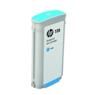 HP 728 Cyan Ink Cartridge, 130ml, for HP DesignJet T730, DesignJet T830, DesignJet T830