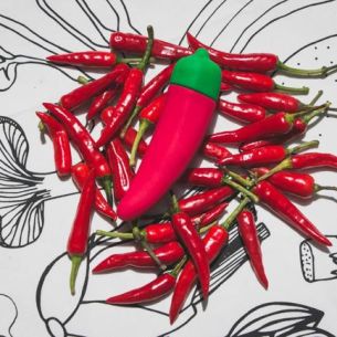 Vibraator Emojibator Chili Pepper, punane