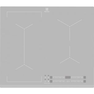 Pliidiplaat Electrolux, 4 x induktsioon, 60 cm, hõbedane, faasitud esiserv